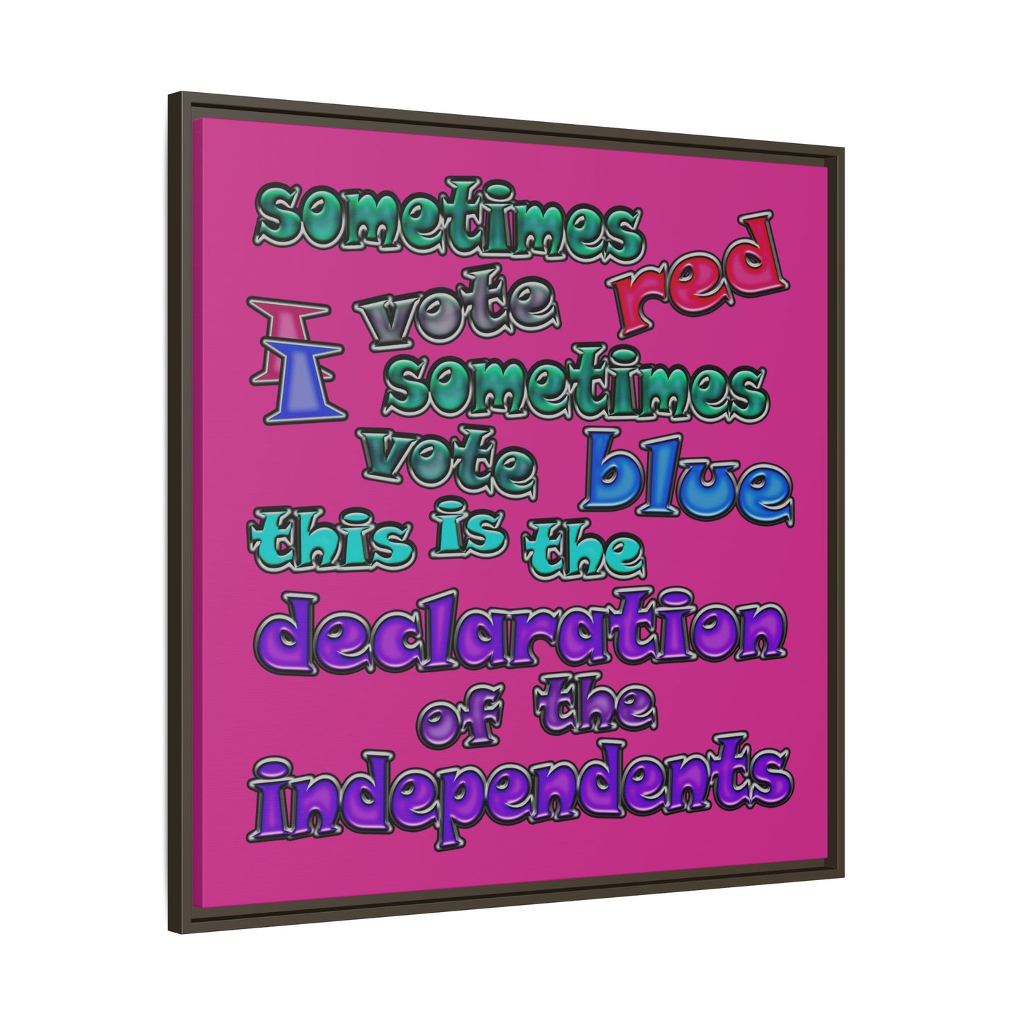 declaration of the independents - framed canvas art (pink)