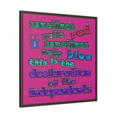 declaration of the independents - framed canvas art (pink)