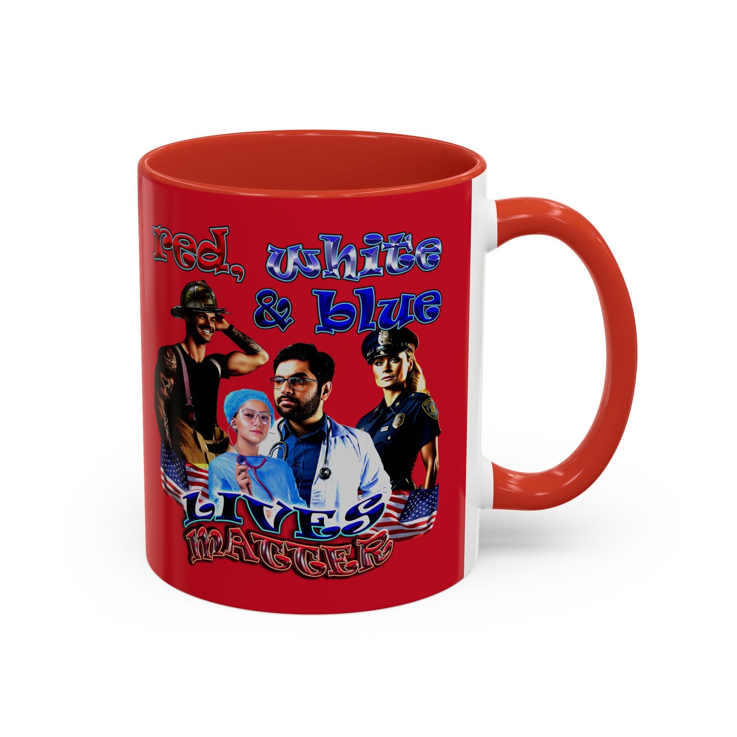 rw&b lives matter - Accent Mug (dark red)