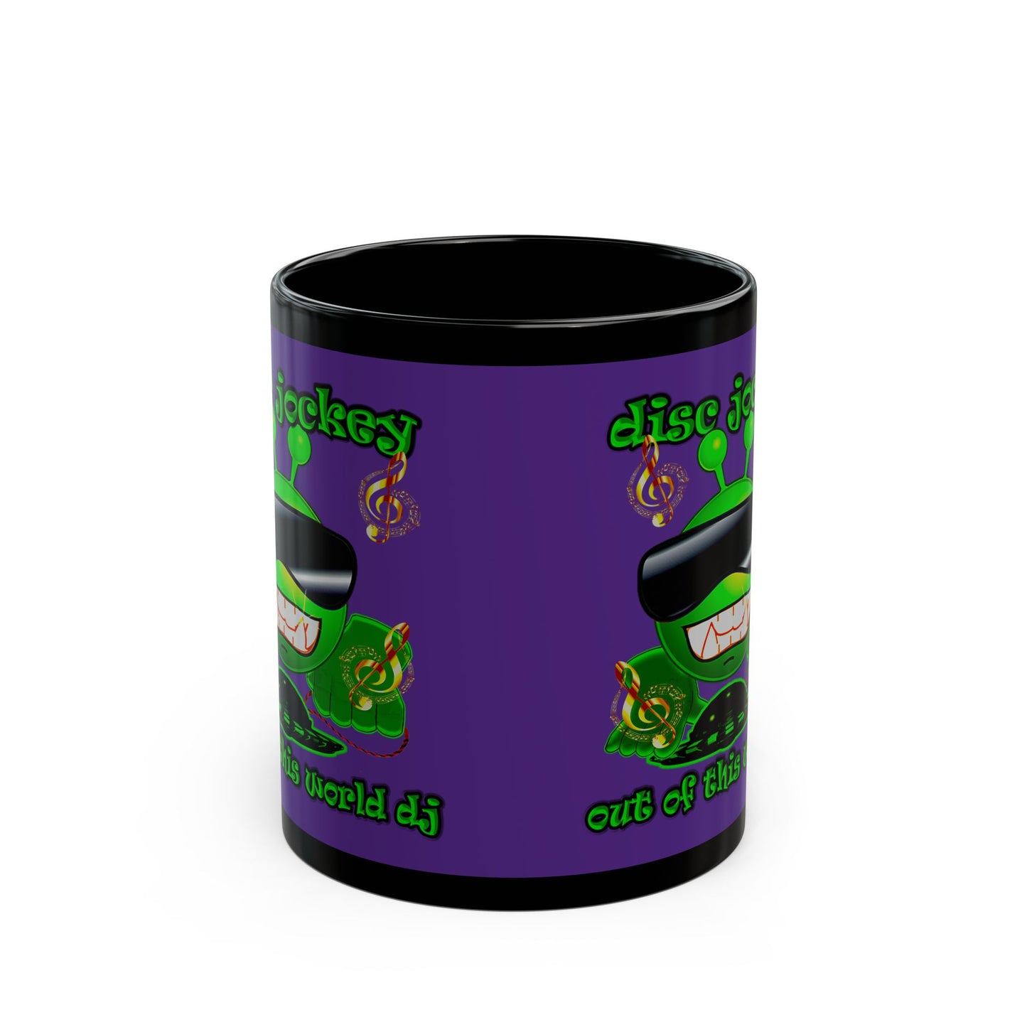 disc jockey - Black Mug (purple)