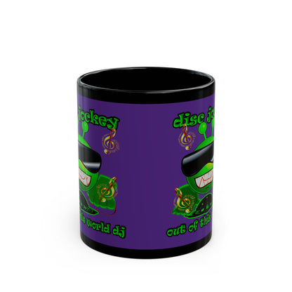 disc jockey - Black Mug (purple)