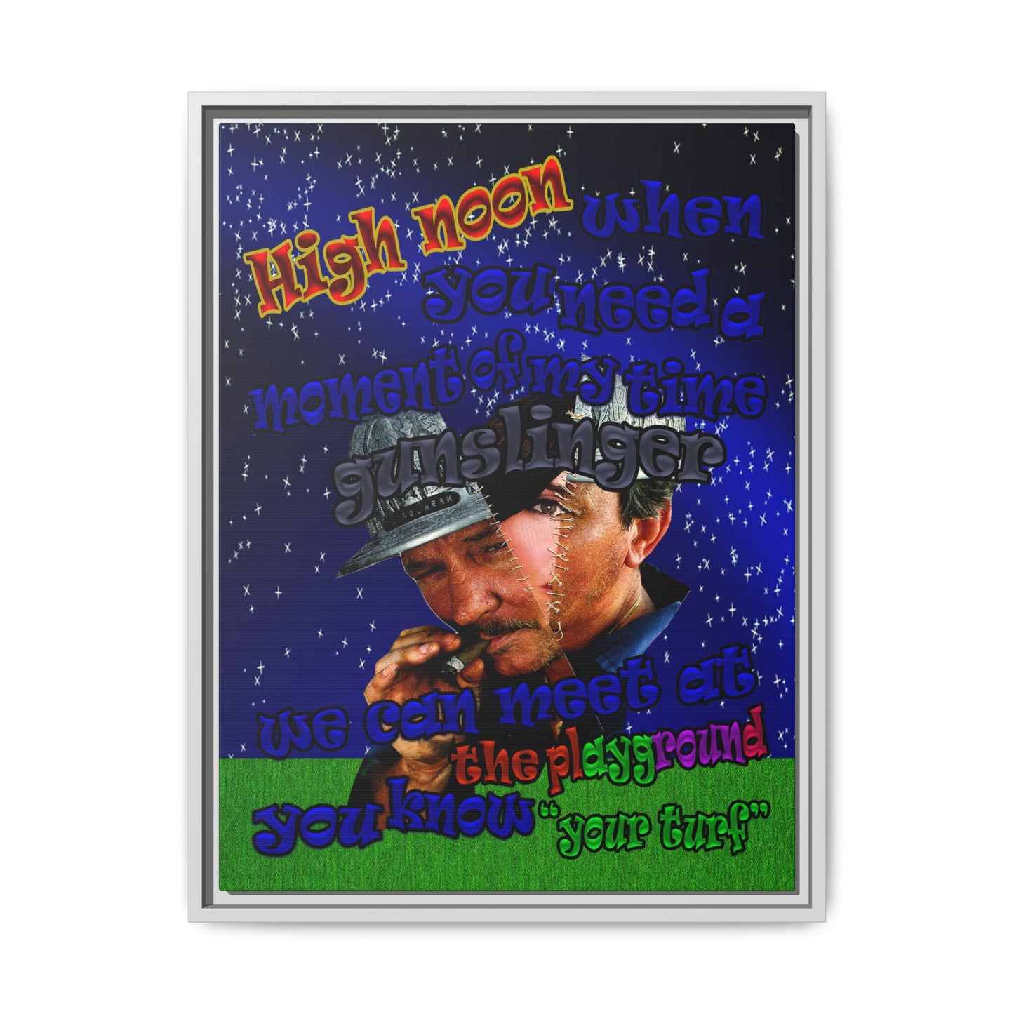 high noon - framed canvas art ('snoops' background)