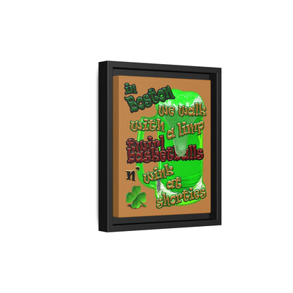 celtics logo - framed canvas art (light brown)