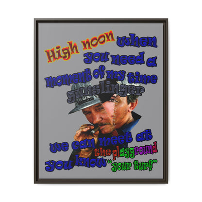 high noon - framed canvas art (grey)