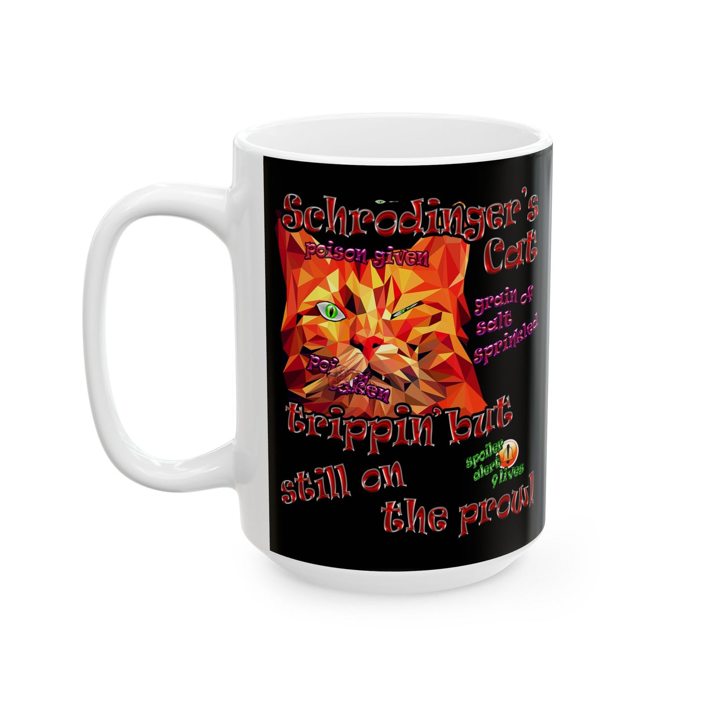 schrodinger's cat - White Mug (black)