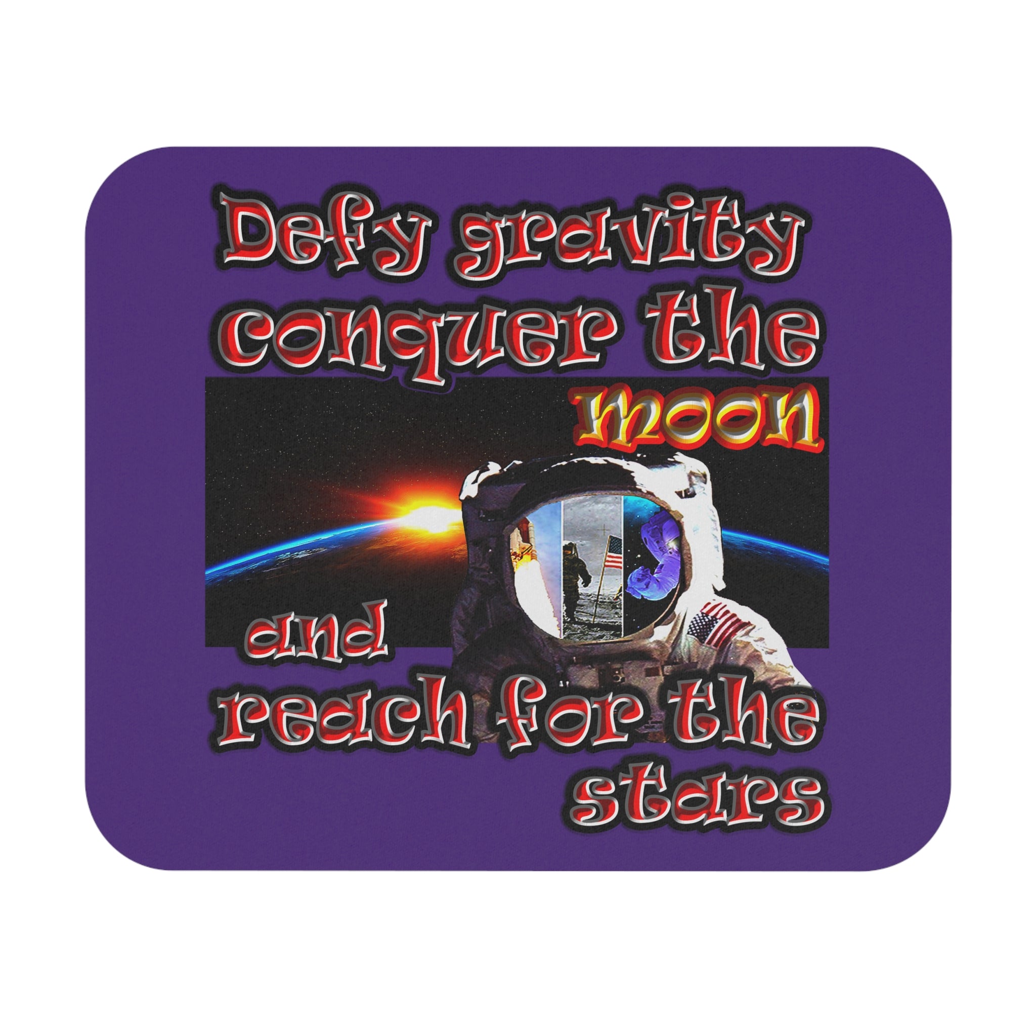 defy conquer reach - Mouse Pad (Rectangle) (purple)