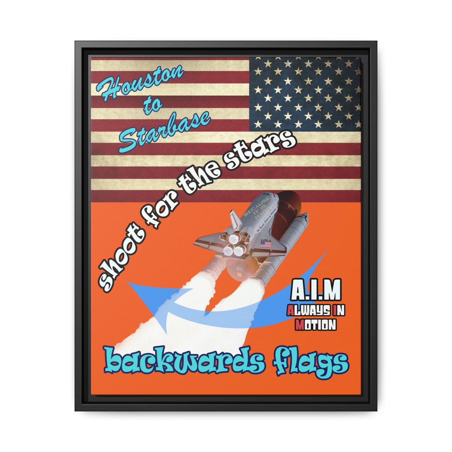 shoot for the stars - framed canvas art (orange)