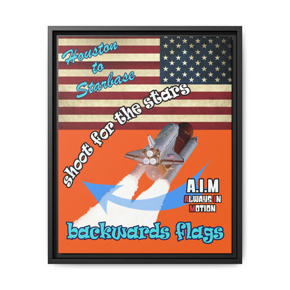 shoot for the stars - framed canvas art (orange)