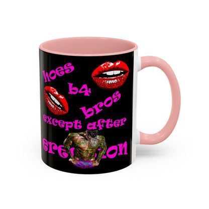 hoes b4 bros - Accent Mug (black)