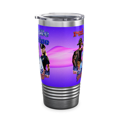 rw&b lives matter - Ringneck Tumbler, 20oz (purple-pink wave)