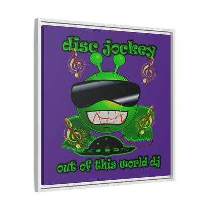 disc jockey - framed canvas art (purple)