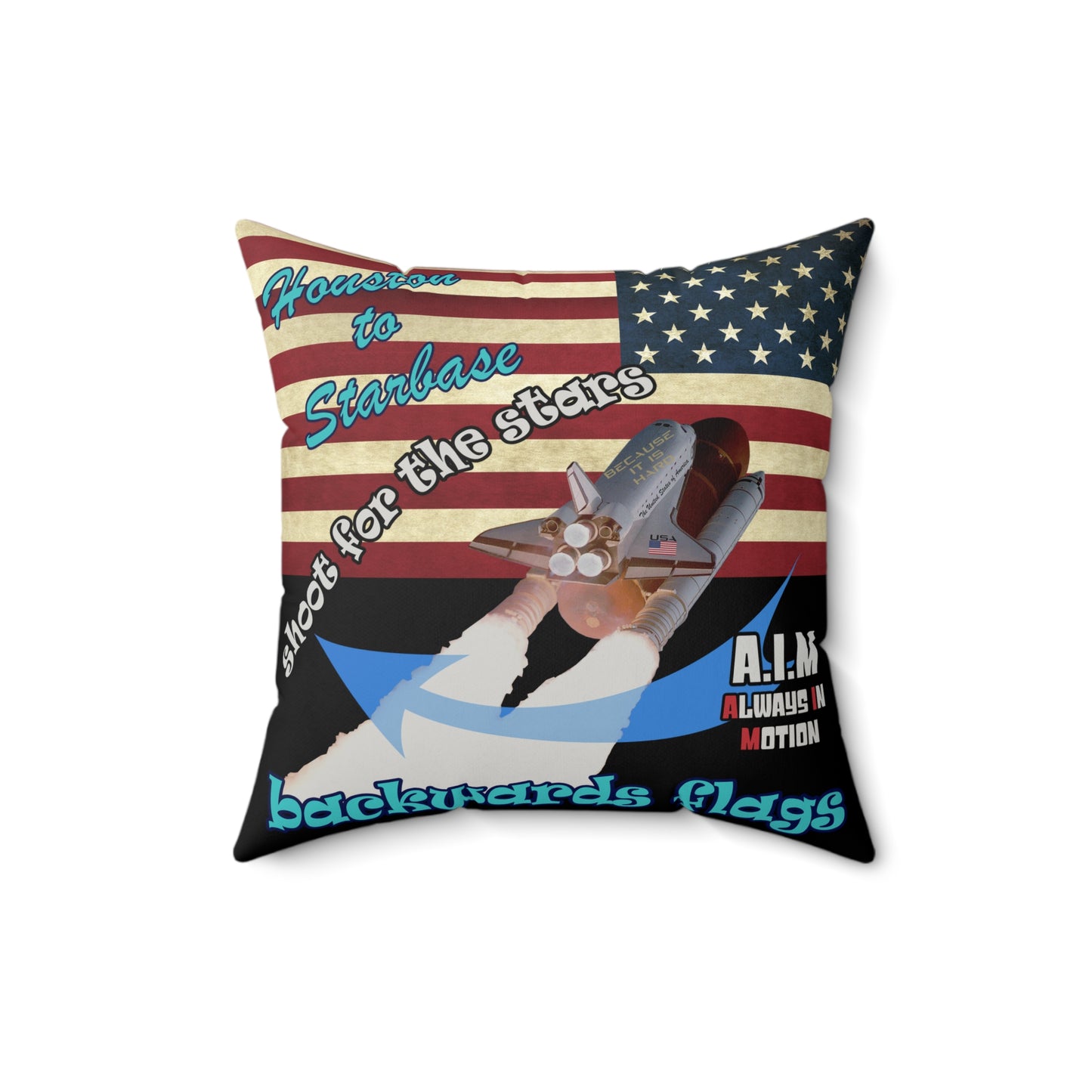 shoot for the stars - Faux Suede Square Pillow - (black)