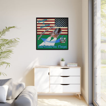 shoot for the stars - framed canvas art (dark green)
