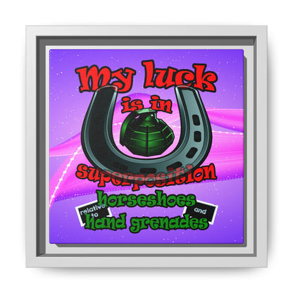 my luck - framed canvas art (purple-pink wave)