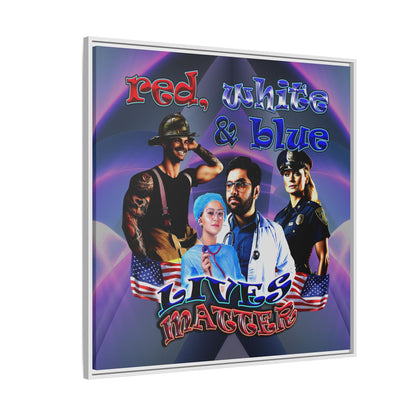 rw&b lives matter - framed canvas art (grey-pink wave)