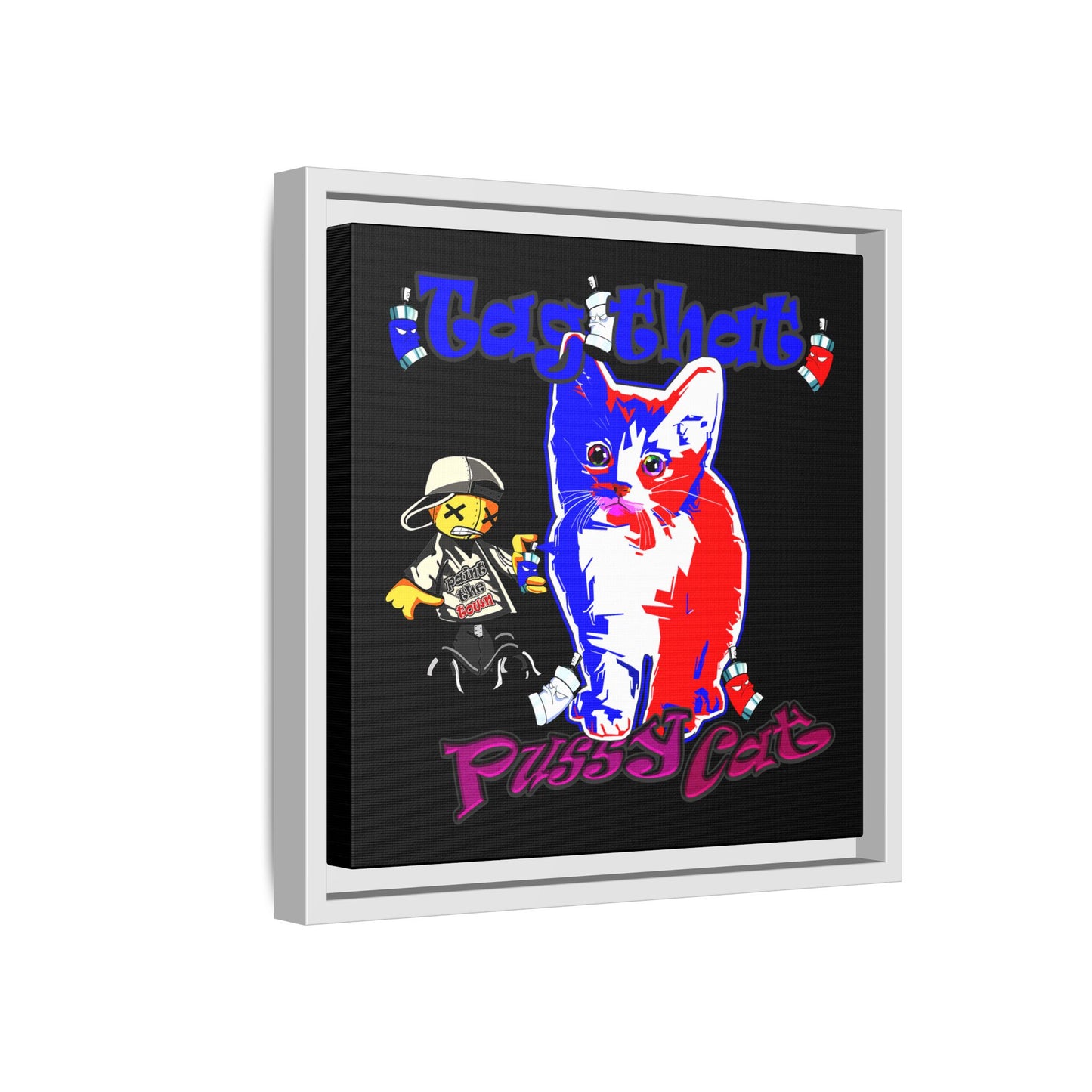tag that - framed canvas art (black)