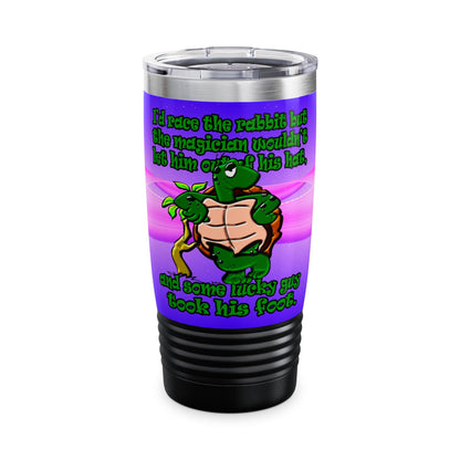 turtle race - Ringneck Tumbler, 20oz (purple-pink wave)