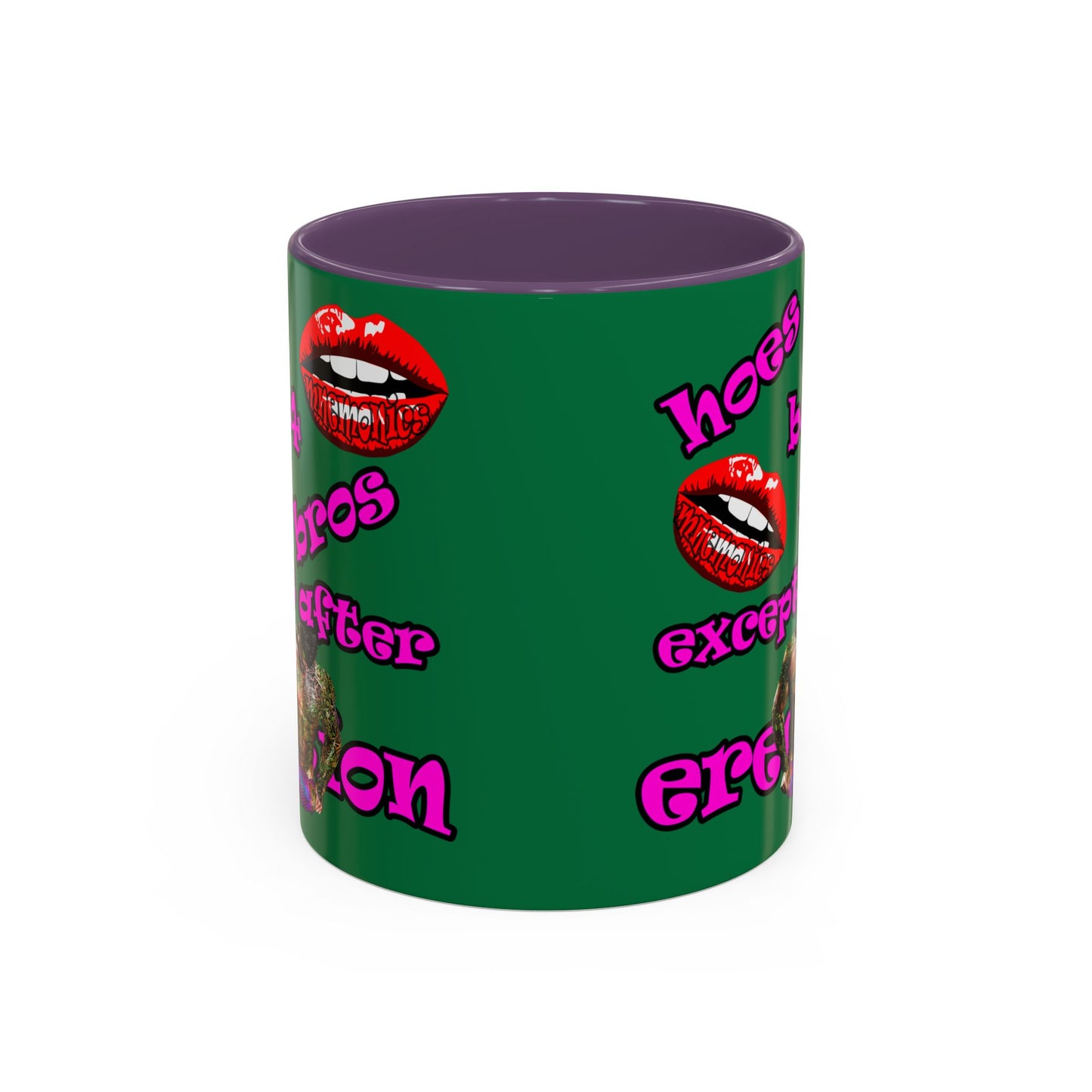 hoes b4 bros - Accent Mug (dark green)