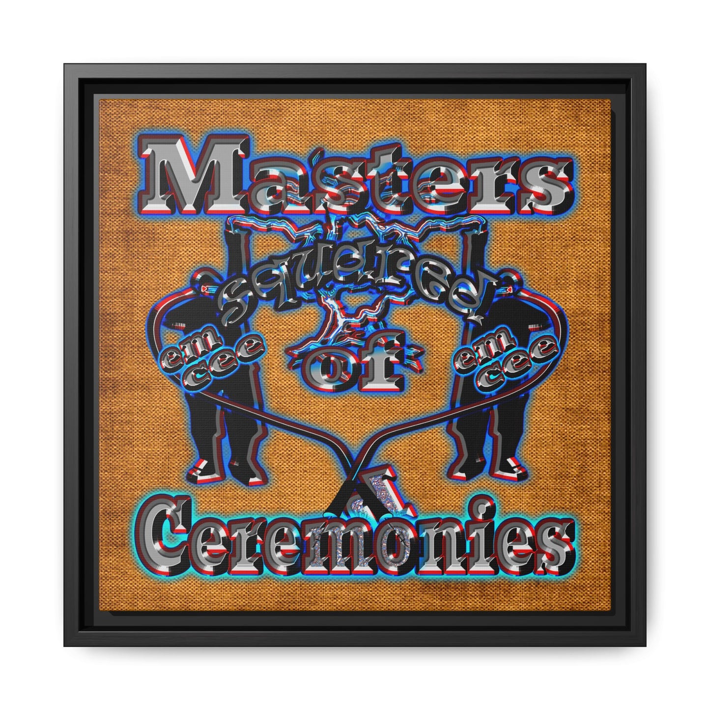em cee squared - framed canvas art (brown papyrus)