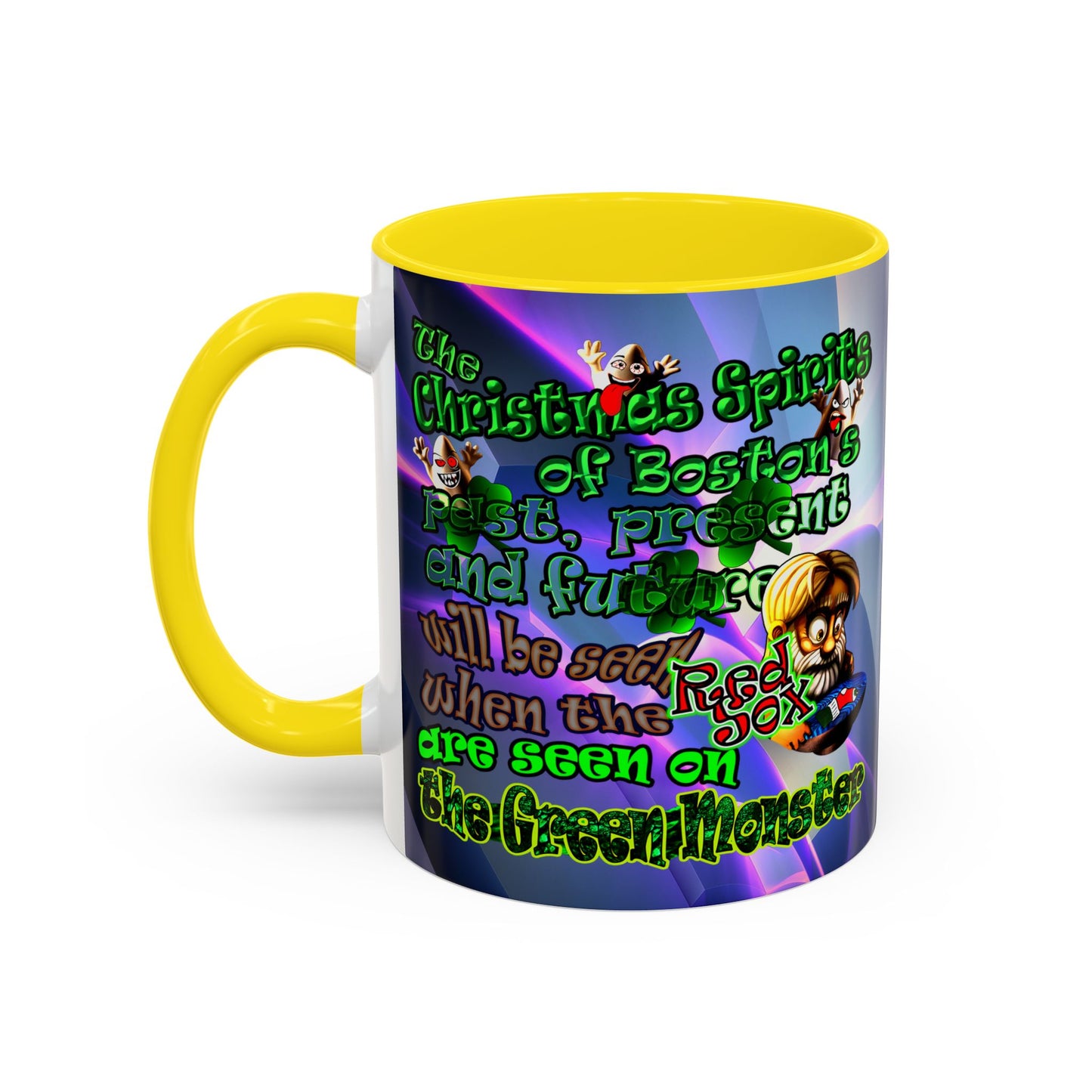 christmas spirits of boston - Accent Mug (grey-pink wave)