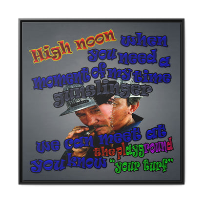 high noon - framed canvas art (grey-light grey)