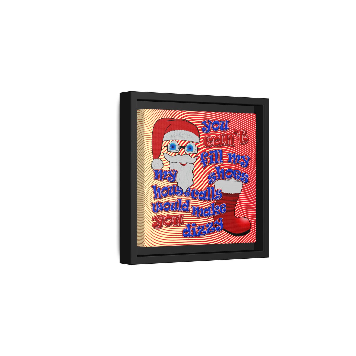 santa's shoes - framed canvas art (yellow-orange wave)