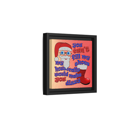 santa's shoes - framed canvas art (yellow-orange wave)