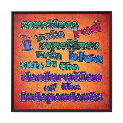 declaration of the independents - framed canvas art (burnt orange)