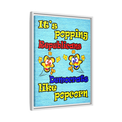 popping like popcorn - framed canvas art (faded dark blue)