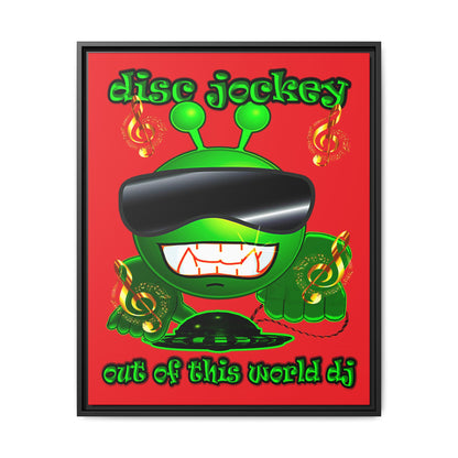 disc jockey - framed canvas art (red)