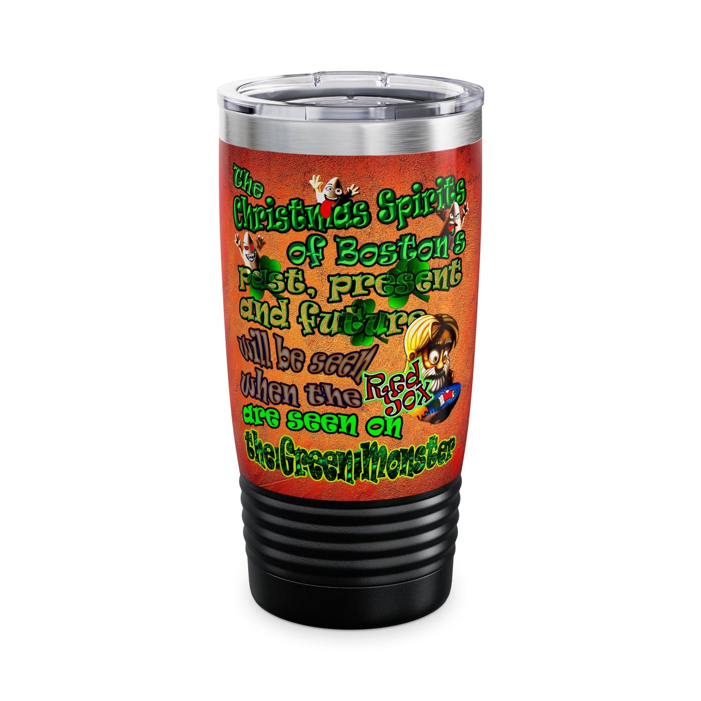 christmas spirits of boston - Ringneck Tumbler, 20oz (burnt orange)