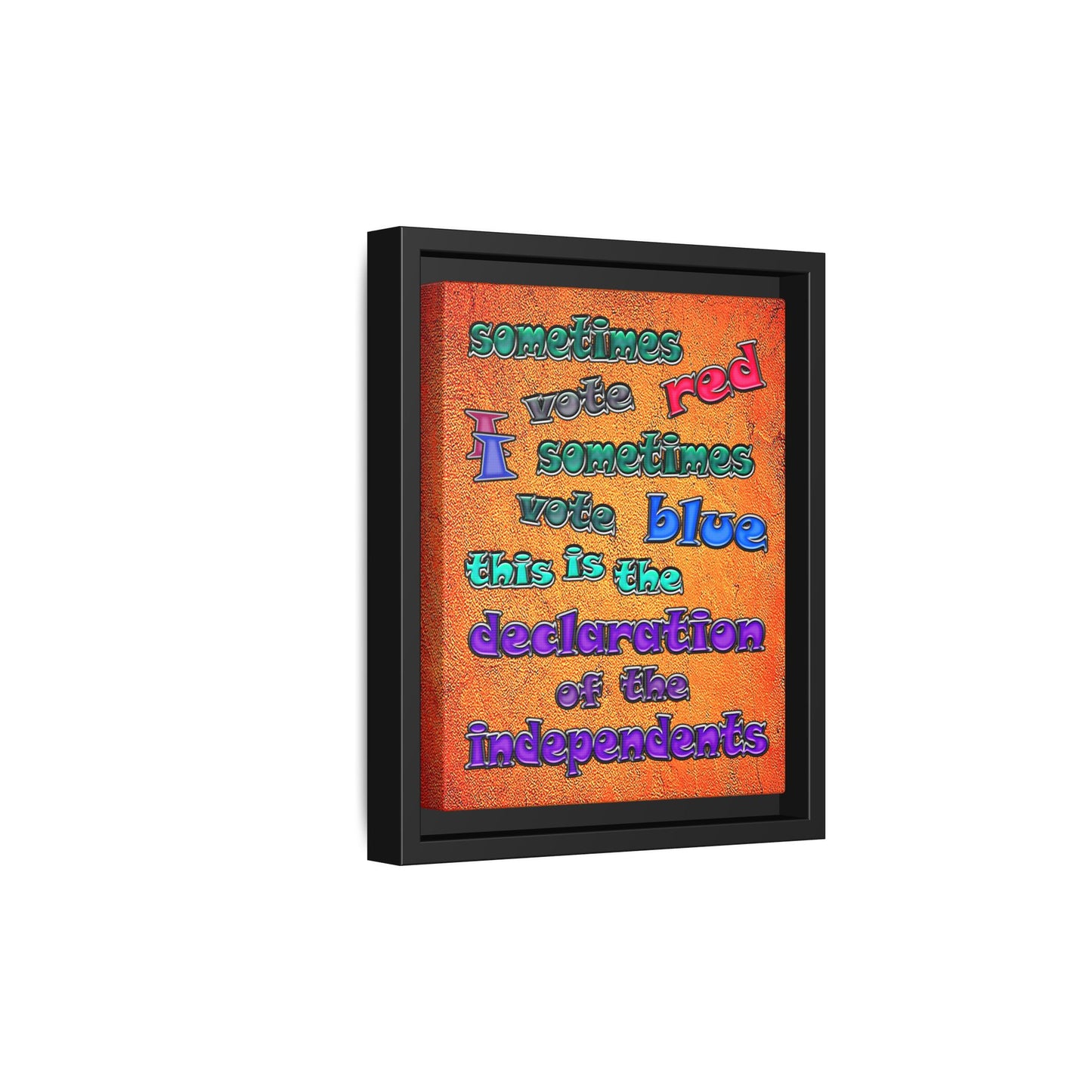 declaration of the independents - framed canvas art (burnt orange)