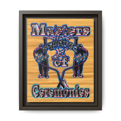 em cee squared - framed canvas art (butterscotch wood finish)
