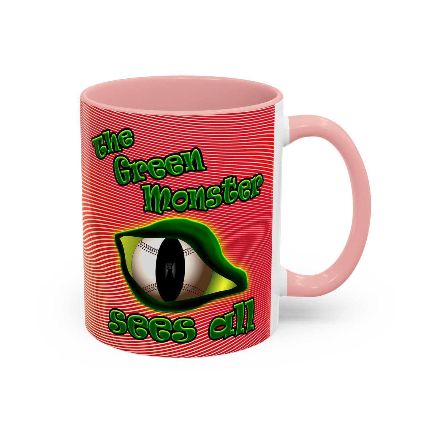 green monster - Accent Mug (yellow-orange wave)