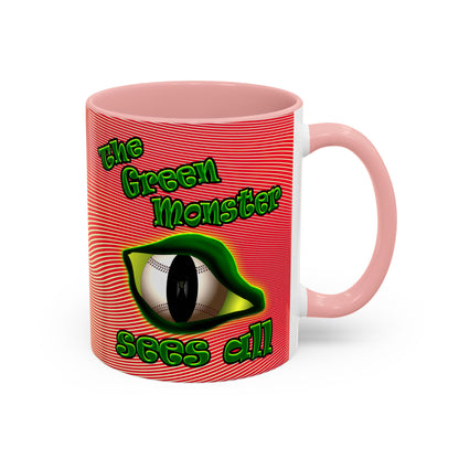 green monster - Accent Mug (yellow-orange wave)
