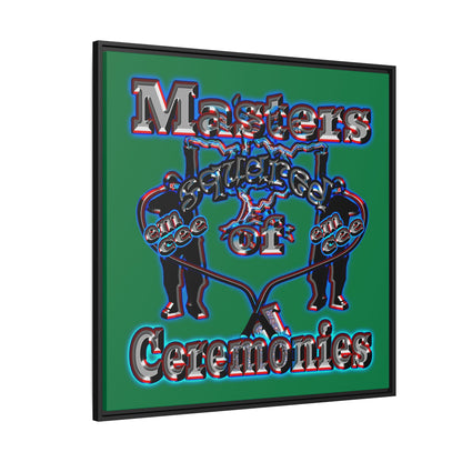 em cee squared - framed canvas art (dark green)