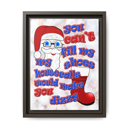 santa's shoes - framed canvas art (white marble)