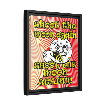 shoot the moon again - framed canvas art (yellow-orange wave)