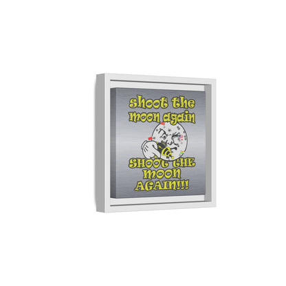 shoot the moon again - framed canvas art (brushed nickel)