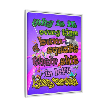 the bum's shit - framed canvas art (purple-pink wave)