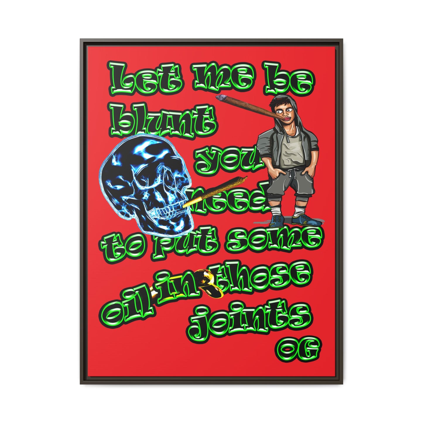 og - framed canvas art (red)