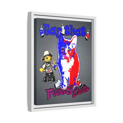 tag that - framed canvas art (grey-light grey)