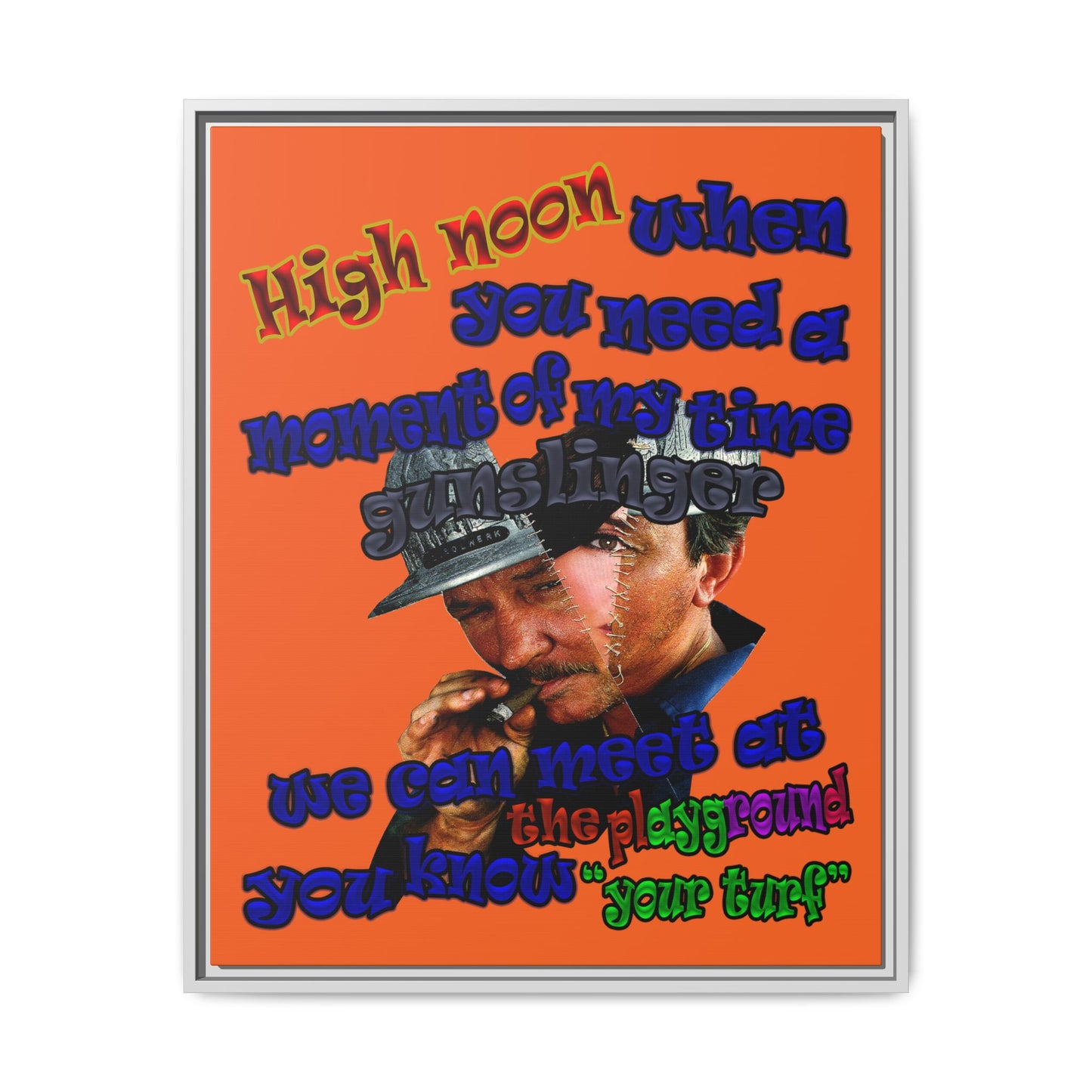 high noon - framed canvas art (orange)