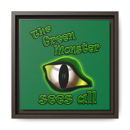green monster - framed canvas art (dark green)