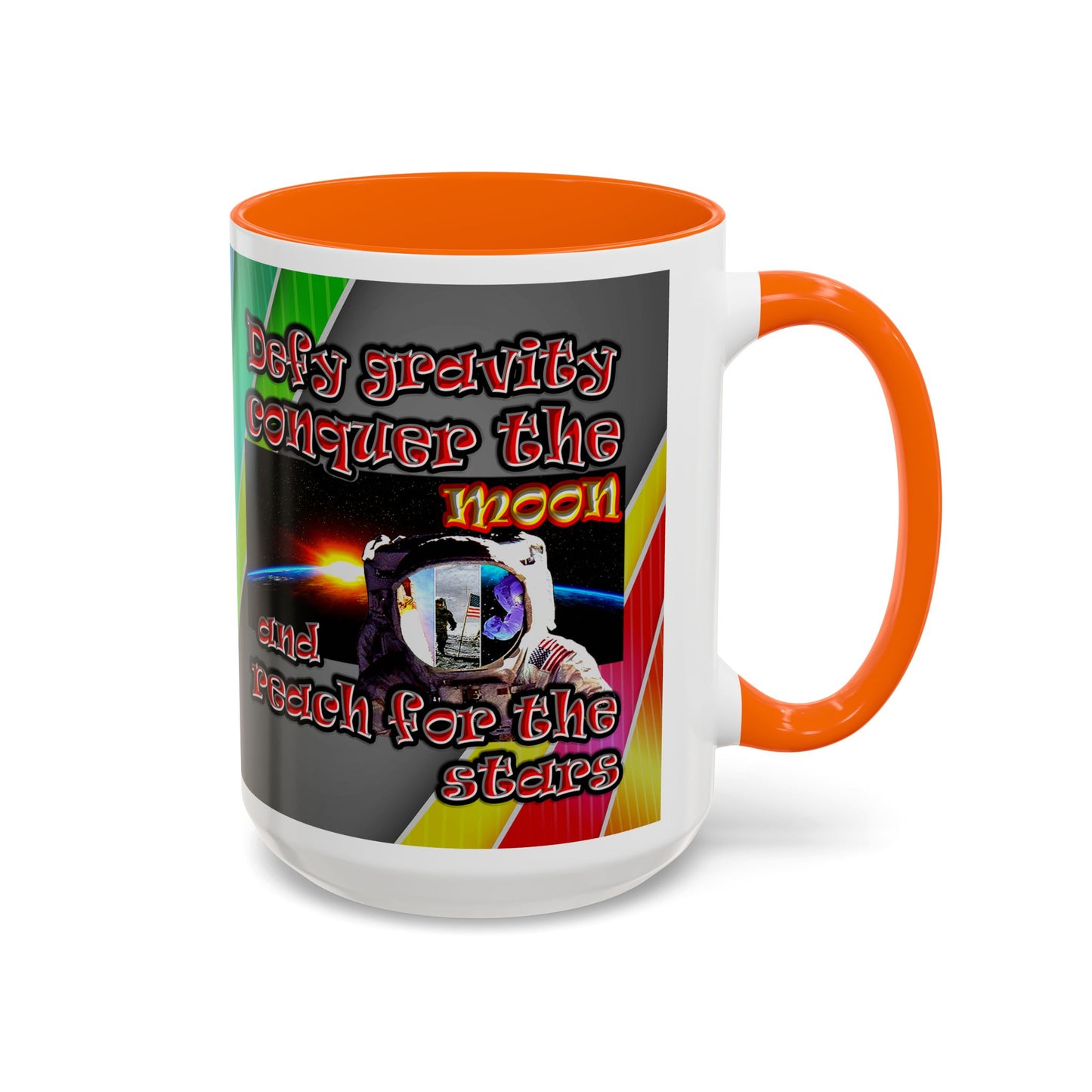defy conquer reach - Accent Mug (rainbow split)
