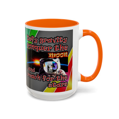 defy conquer reach - Accent Mug (rainbow split)