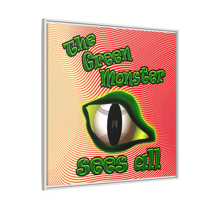 green monster - framed canvas art (yellow-orange wave)