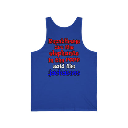 donkeys and elephants - Unisex Jersey Tank