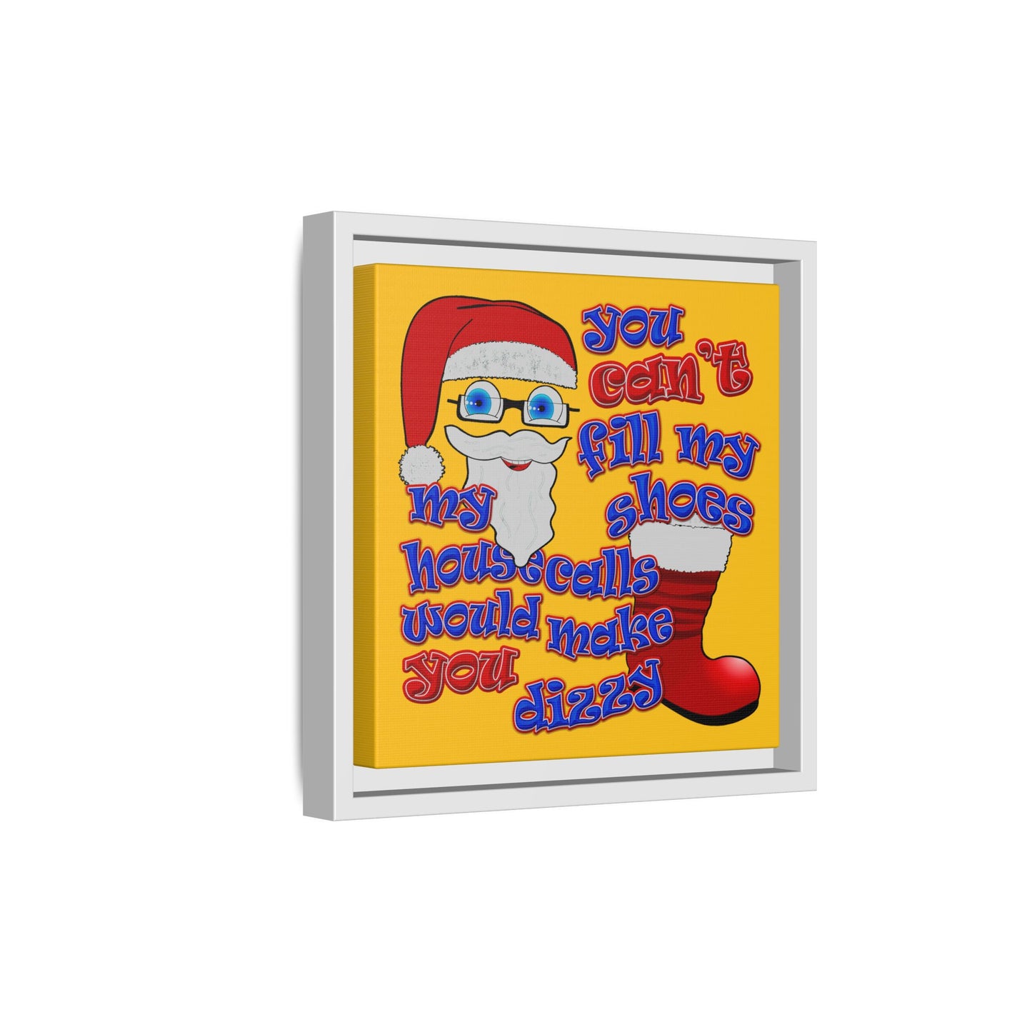 santa's shoes - framed canvas art (yellow)