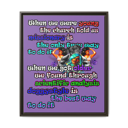 doggystyle - framed canvas art (light purple)